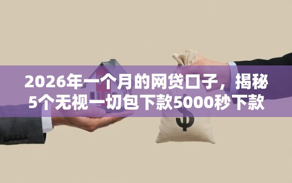 2026年一个月的网贷口子，揭秘5个无视一切包下款5000秒下款的软件