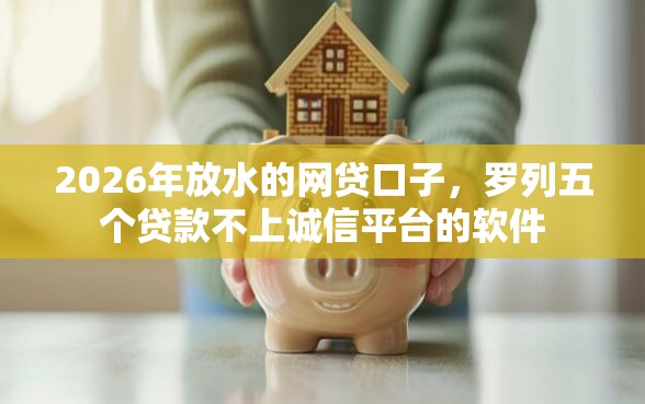 2026年放水的网贷口子，罗列五个贷款不上诚信平台的软件