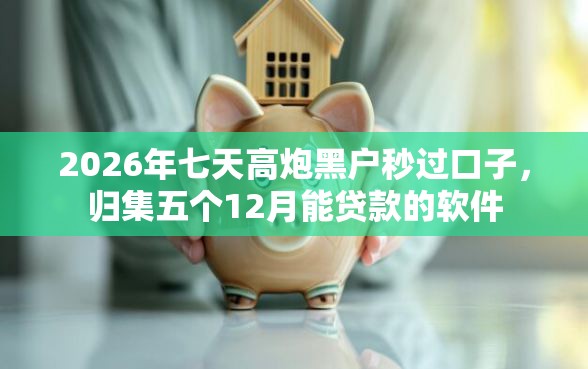 2026年七天高炮黑户秒过口子，归集五个12月能贷款的软件