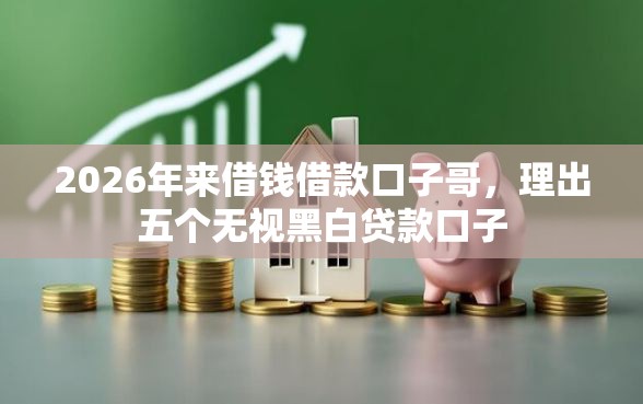 2026年来借钱借款口子哥，理出五个无视黑白贷款口子