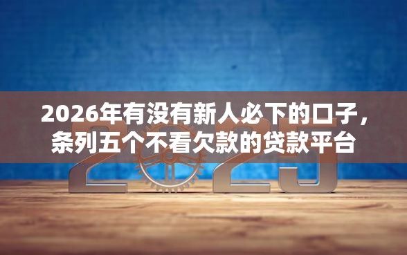 2026年有没有新人必下的口子，条列五个不看欠款的贷款平台