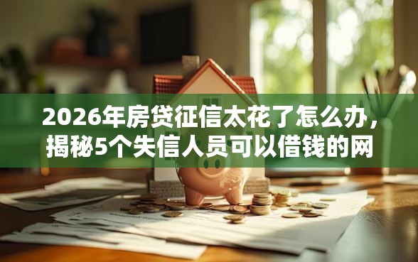 2026年房贷征信太花了怎么办，揭秘5个失信人员可以借钱的网贷口子