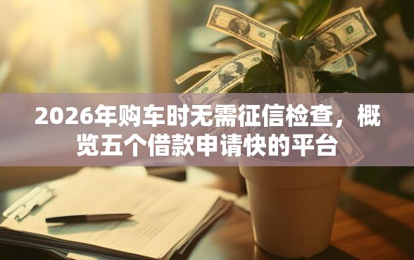 2026年购车时无需征信检查，概览五个借款申请快的平台