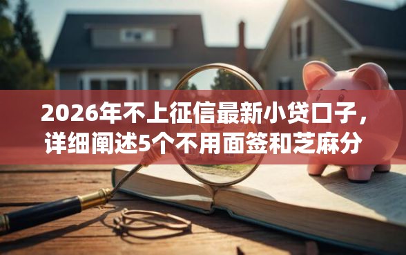 2026年不上征信最新小贷口子，详细阐述5个不用面签和芝麻分的贷款app