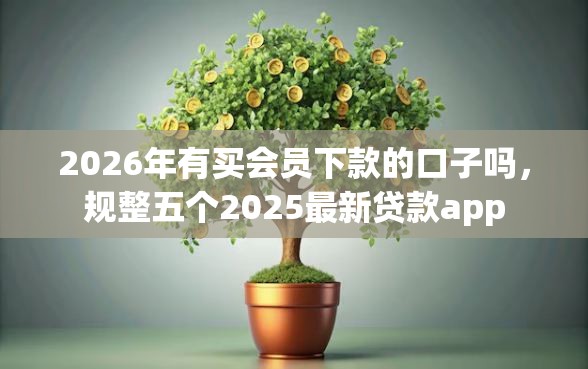 2026年有买会员下款的口子吗，规整五个2025最新贷款app