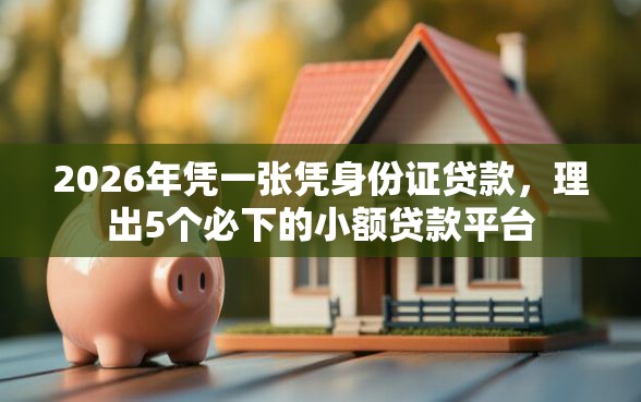 2026年凭一张凭身份证贷款,理出5个必下的小额贷款平台 2026年凭一张凭身份证贷款,理出5个必下的小额贷款平台