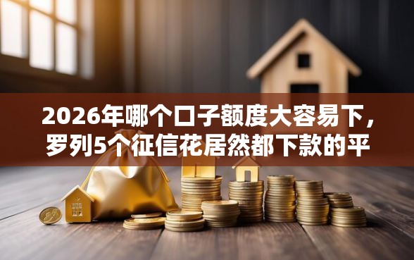 2026年哪个口子额度大容易下，罗列5个征信花居然都下款的平台