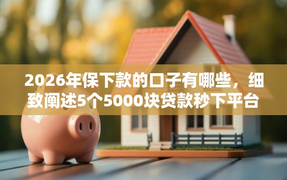 2026年保下款的口子有哪些，细致阐述5个5000块贷款秒下平台