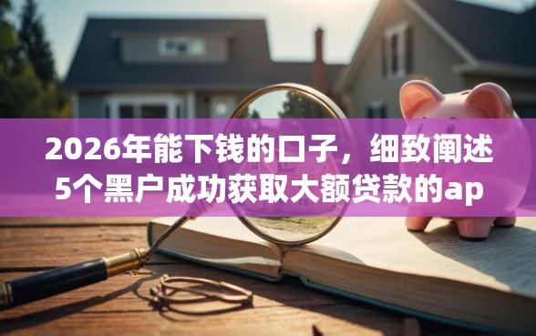 2026年能下钱的口子，细致阐述5个黑户成功获取大额贷款的app
