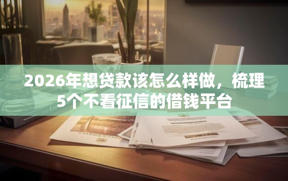 2026年想贷款该怎么样做，梳理5个不看征信的借钱平台