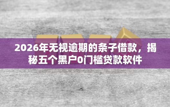 2026年无视逾期的条子借款,揭秘五个黑户0门槛贷款软件 2026年无视逾期的条子借款,揭秘五个黑户0门槛贷款软件