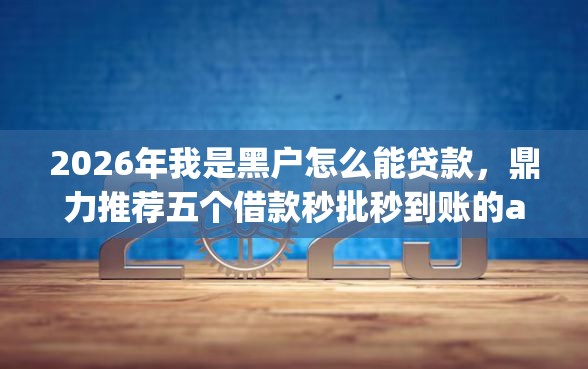 2026年我是黑户怎么能贷款，鼎力推荐五个借款秒批秒到账的app