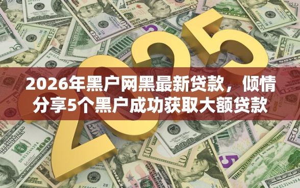 2026年黑户网黑最新贷款，倾情分享5个黑户成功获取大额贷款的软件