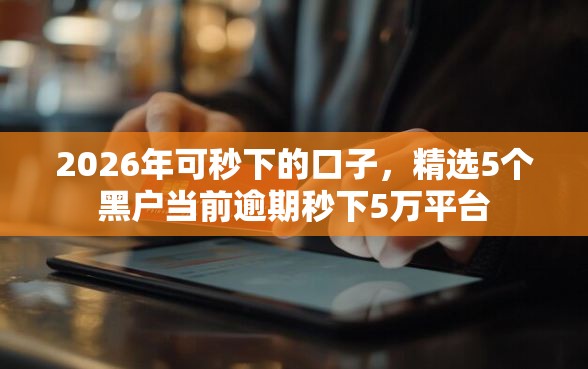 2026年可秒下的口子，精选5个黑户当前逾期秒下5万平台