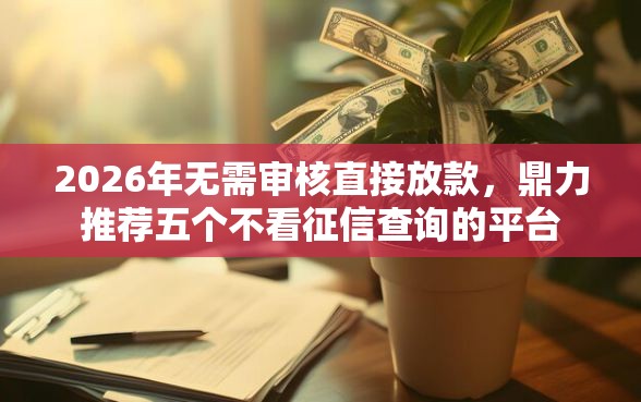 2026年无需审核直接放款，鼎力推荐五个不看征信查询的平台
