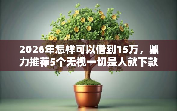 2026年怎样可以借到15万，鼎力推荐5个无视一切是人就下款的软件