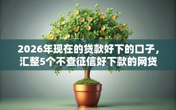 2026年现在的贷款好下的口子，汇整5个不查征信好下款的网贷口子