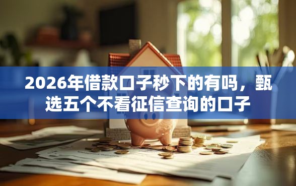 2026年借款口子秒下的有吗，甄选五个不看征信查询的口子