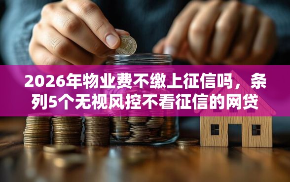 2026年物业费不缴上征信吗，条列5个无视风控不看征信的网贷