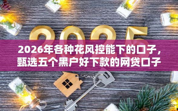 2026年各种花风控能下的口子，甄选五个黑户好下款的网贷口子