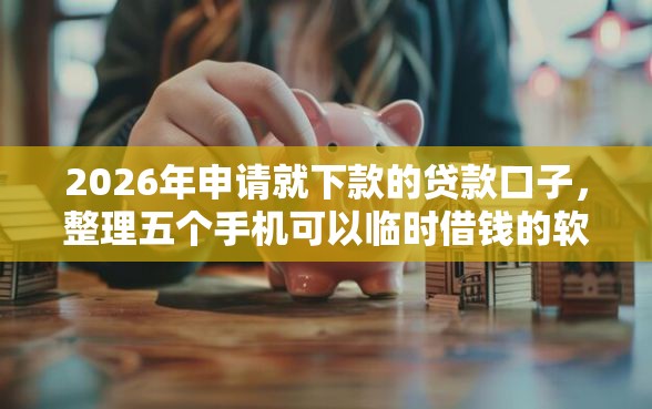 2026年申请就下款的贷款口子，整理五个手机可以临时借钱的软件