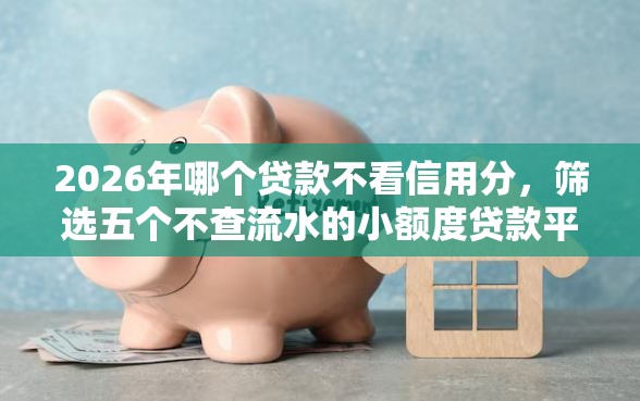 2026年哪个贷款不看信用分，筛选五个不查流水的小额度贷款平台