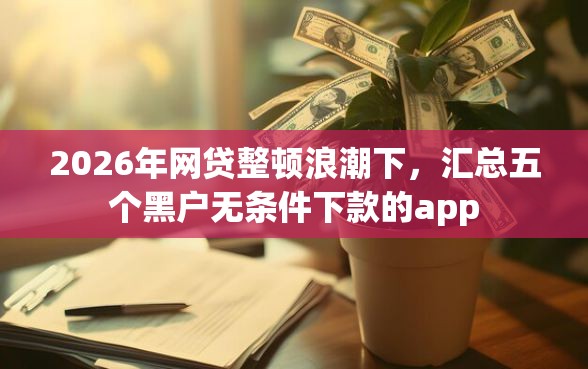 2026年网贷整顿浪潮下,汇总五个黑户无条件下款的app 2026年网贷整顿浪潮下,汇总五个黑户无条件下款的app
