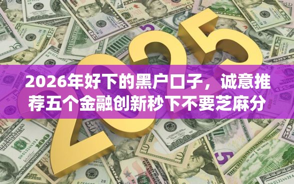 2026年好下的黑户口子，诚意推荐五个金融创新秒下不要芝麻分的app