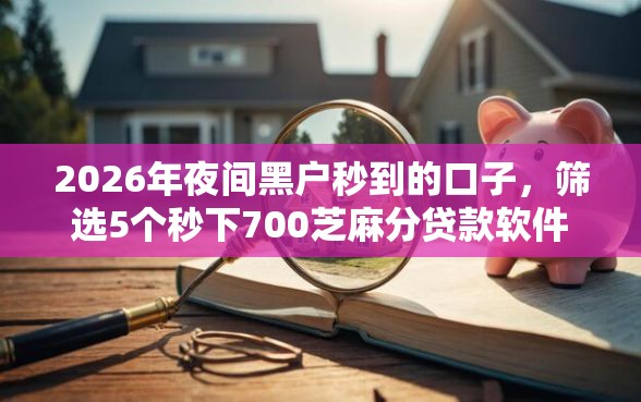 2026年夜间黑户秒到的口子，筛选5个秒下700芝麻分贷款软件