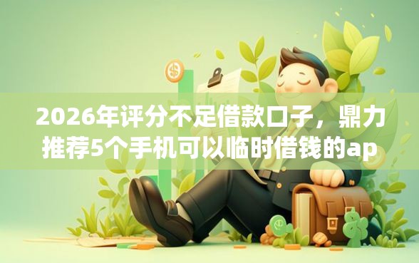2026年评分不足借款口子，鼎力推荐5个手机可以临时借钱的app