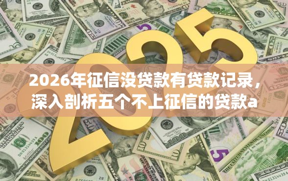 2026年征信没贷款有贷款记录，深入剖析五个不上征信的贷款app