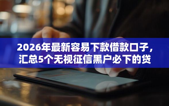 2026年最新容易下款借款口子，汇总5个无视征信黑户必下的贷款口子