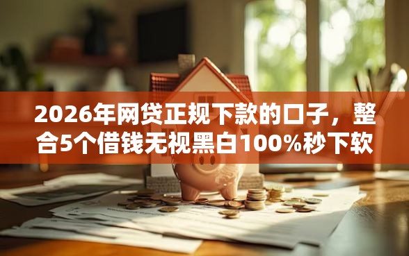2026年网贷正规下款的口子，整合5个借钱无视黑白100%秒下软件