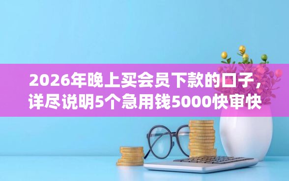 2026年晚上买会员下款的口子，详尽说明5个急用钱5000快审快贷无需征信app