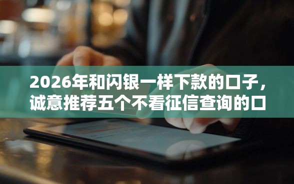 2026年和闪银一样下款的口子，诚意推荐五个不看征信查询的口子