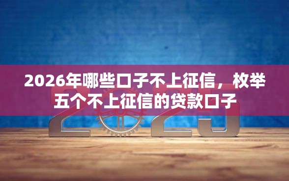 2026年哪些口子不上征信，枚举五个不上征信的贷款口子