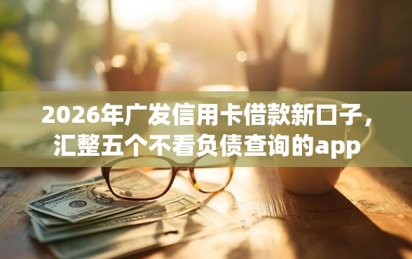 2026年广发信用卡借款新口子，汇整五个不看负债查询的app