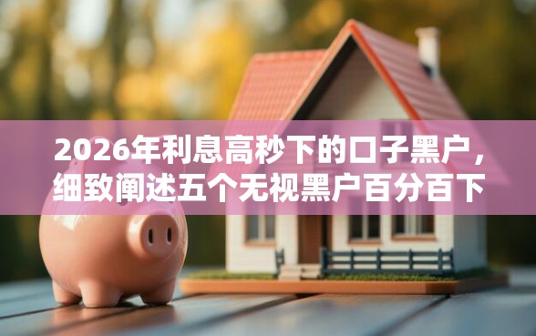 2026年利息高秒下的口子黑户，细致阐述五个无视黑户百分百下款软件