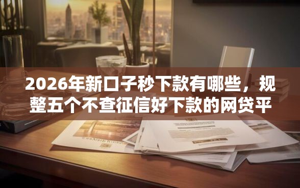 2026年新口子秒下款有哪些，规整五个不查征信好下款的网贷平台