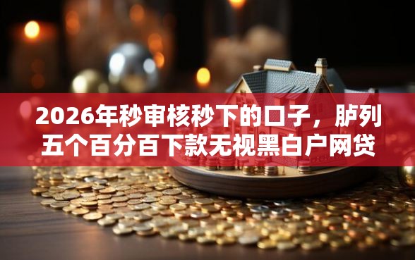 2026年秒审核秒下的口子，胪列五个百分百下款无视黑白户网贷