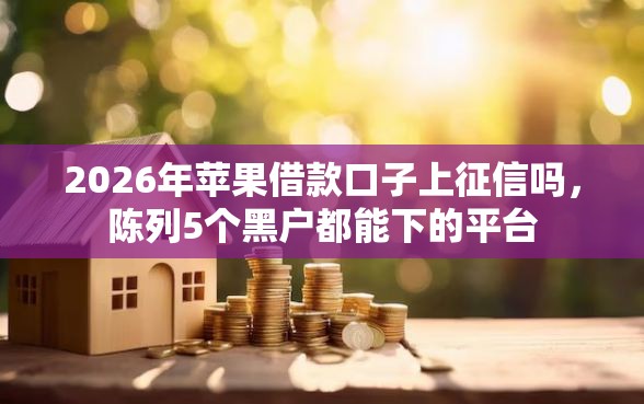 2026年苹果借款口子上征信吗，陈列5个黑户都能下的平台