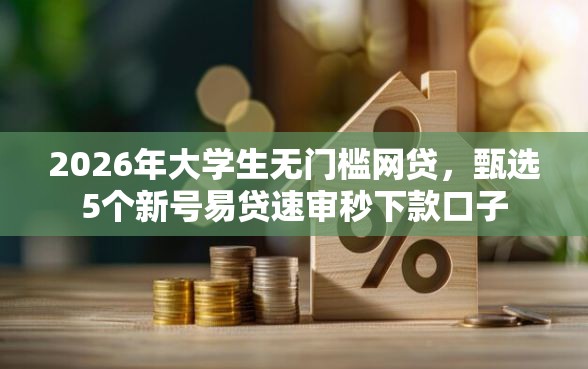 2026年大学生无门槛网贷，甄选5个新号易贷速审秒下款口子