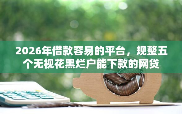 2026年借款容易的平台，规整五个无视花黑烂户能下款的网贷
