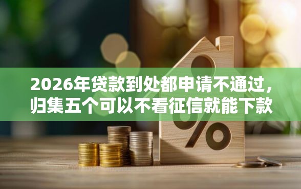 2026年贷款到处都申请不通过，归集五个可以不看征信就能下款的软件