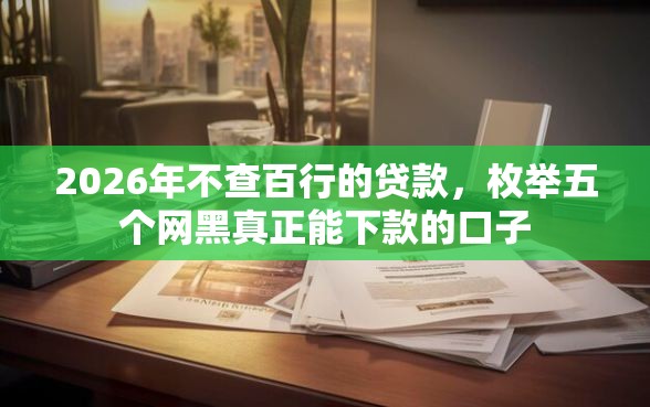 2026年不查百行的贷款，枚举五个网黑真正能下款的口子