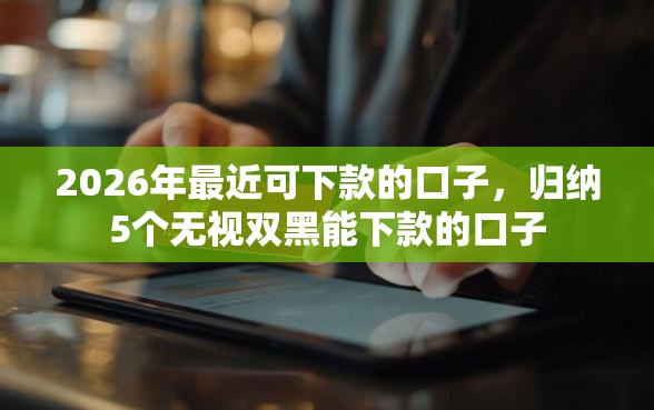 2026年最近可下款的口子，归纳5个无视双黑能下款的口子