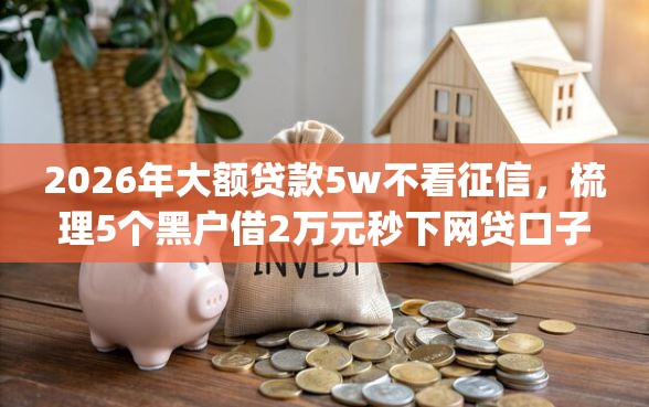 2026年大额贷款5w不看征信，梳理5个黑户借2万元秒下网贷口子app