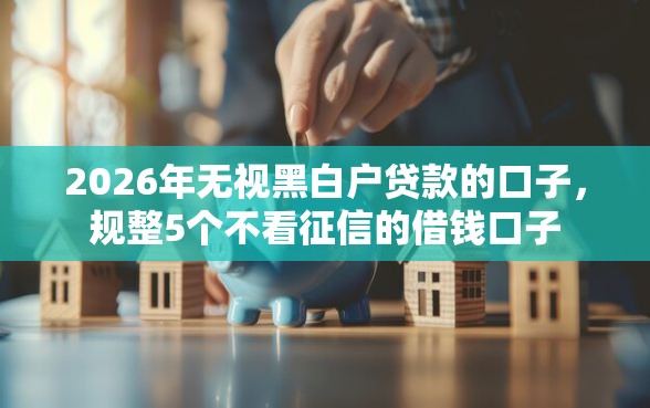 2026年无视黑白户贷款的口子，规整5个不看征信的借钱口子