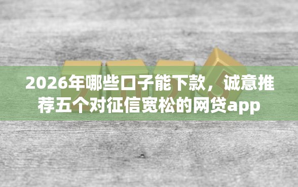 2026年哪些口子能下款，诚意推荐五个对征信宽松的网贷app