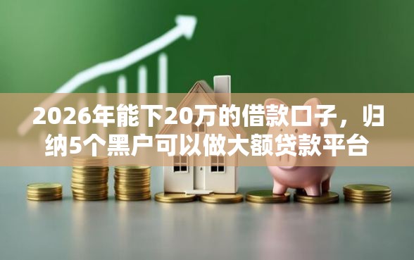 2026年能下20万的借款口子，归纳5个黑户可以做大额贷款平台